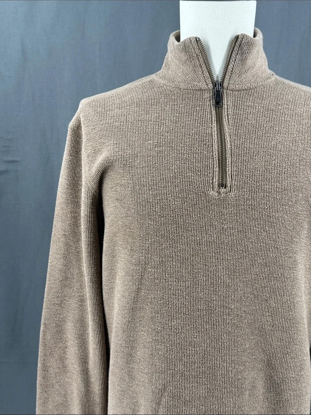 Banana Republic Men's Half-Zip Sweater - Taupe Brown